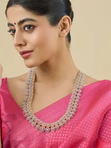 Kushal's Fashion Jewellery Gold-Plated Cubic-Zircon Studded Necklace