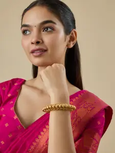 Kushal's Fashion Jewellery   Women Gold-Plated Antique Bangle