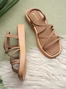 TRASE Strappy Open Toe Flats with Bows