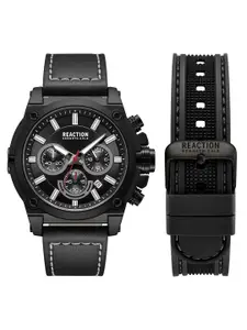 REACTION KENNETH COLE Men Black Dial & Extra Straps Analogue Watch KRWGO0070002