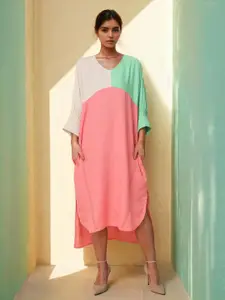 Dora Dori Women Colourblocked Flared Sleeve Kaftan Dress