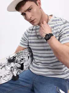 Kook N Keech Men Striped Pure Cotton T-shirt