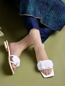 Shoetopia Girls Open Toe Flats with Bows