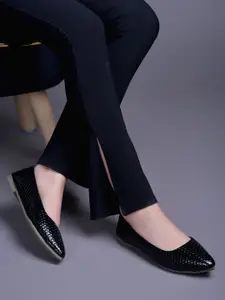 Shoetopia Girls Textured Ballerinas Flats