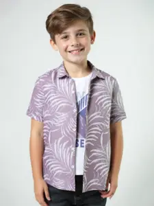 CHARCHIT Boys Comfort Floral Printed Casual Shirt with T-Shirt