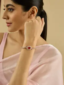 Kushal's Fashion Jewellery Gold-Plated Zircon-Studded Bangle