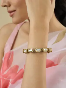 Kushal's Fashion Jewellery Embellished Bridal Victorian-Plated Kundan-Studded Bangle