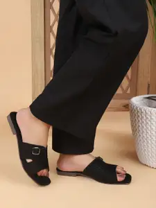 DressBerry Women Open Toe Flats with Buckles