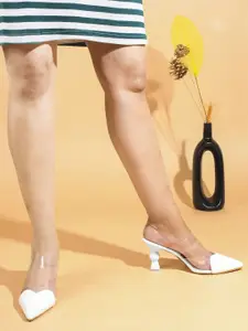 TRYME  Solid Stiletto Pointed Toe Open Back  Sandals