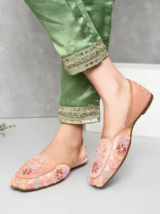 XE Looks Women Ethnic Square Toe Mojaris Flats