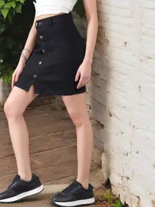 DOLCE CRUDO Women Denim A-Line Mini Skirt