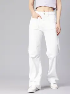 ADBUCKS Women Comfort Wide Leg High-Rise Stretchable Jeans