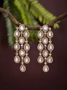 Anvik Artificial Stones Studded Contemporary Drop Earrings