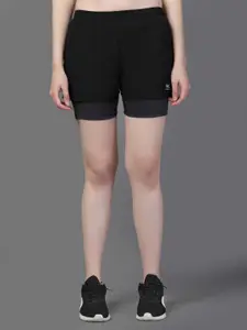 HRX by Hrithik Roshan Women Solid Double Layer Running Sports Shorts