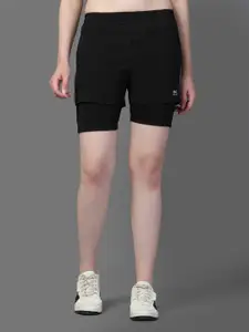 HRX by Hrithik Roshan Women Side Panelled Regular Fit Double Layered Running Shorts