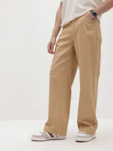 The Roadster Life Co. Men Wide Leg Fit Pure Cotton Chinos