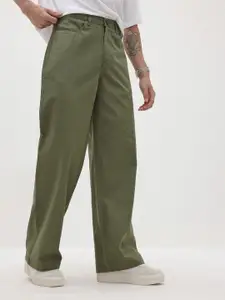 The Roadster Life Co. Men Wide Leg Pure Cotton Chinos