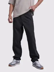 The Roadster Life Co. Men Mid-Rise Pure Cotton Relaxed Fit Trousers