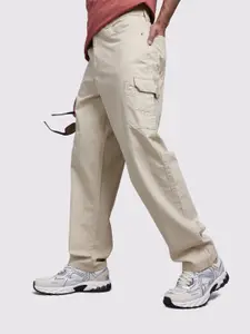 The Roadster Life Co. Men Self-Checked Pure Cotton Relaxed Fit Cargos