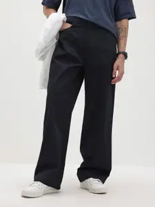 The Roadster Life Co. Men Pure Cotton Wide Leg Fit Chinos