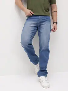 The Roadster Life Co. Men Straight Fit Mid-Rise Light Fade Stretchable Jeans