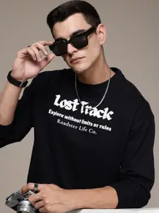 The Roadster Lifestyle Co. Typography Printed Pure Cotton Oversized Sweatshirt