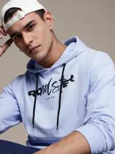 The Roadster Lifestyle Co. Hooded Oversized Pure Cotton Sweatshirt With Brand Logo Detail