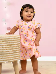 MeeMee Girls Floral Print Drop-Waist Dress