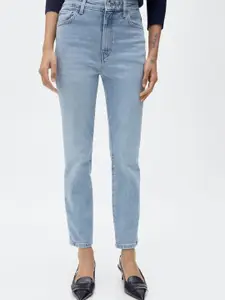 MANGO Women Slim Fit Light Fade Stretchable Cropped Jeans