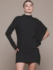 MANGO Asymmetric Sleeve Sheath Mini Dress