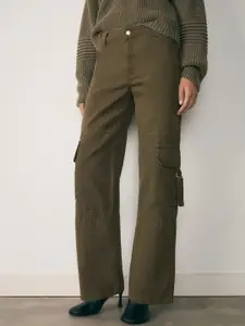 MANGO Women Pure Cotton Zip Cargo Jeans