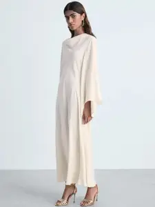 MANGO Cowl Neck Flared Sleeve Maxi Dress