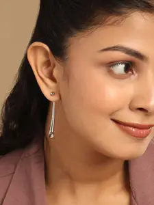 Yinara Gold-Plated Contemporary Drop Earrings