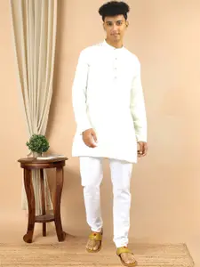 TATTVA Band Collar Pure Cotton Straight Short Kurta