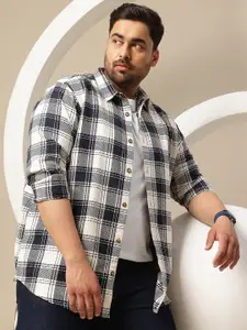 Sztori Plus Size Premium Checked Pure Cotton Casual Shirt