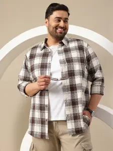 Sztori Plus Size Premium Checked Pure Cotton Casual Shirt