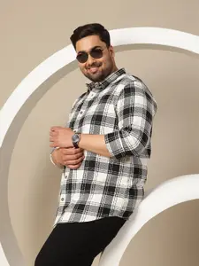 Sztori Plus Size Premium Checked Pure Cotton Casual Shirt