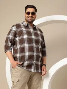 Sztori Plus Size Premium Checked Pure Cotton Casual Shirt