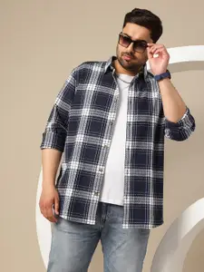 Sztori Plus Size Premium Tartan Checked Pure Cotton Casual Shirt