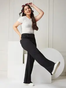 BAESD Girls Wide Leg High-Rise Heavy Fade Stretchable Jeans