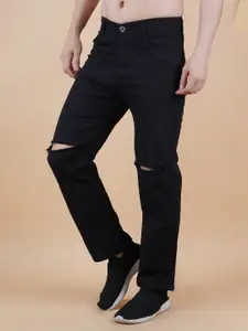 LINARIA Men Classic Slim Fit Slash Knee Jeans