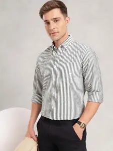Nautica Premium Slim Fit Striped Pure Cotton Casual Shirt