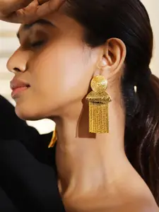 Rubans Voguish 22K Gold Plated Bold Statement Tassel Drop Earrings