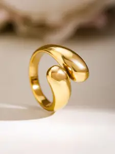 Rubans Voguish 18K Gold Plated Stainless Steel Tarnish Free Waterproof Demi Fine Ring