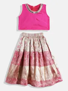 Aarika Girls Embellished Patchwork Ready to Wear Lehenga Choli