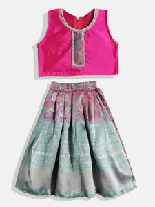 Aarika Girls Embellished Patchwork Ready to Wear Lehenga & Choli