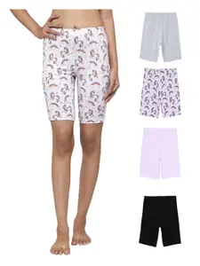 Charm n Cherish Girls Pack Of 4 Printed Shorts