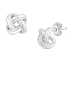 Zavya 925 Sterling Silver Rhodium-Plated Contemporary Studs Earrings