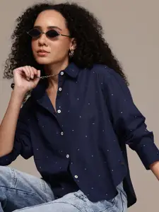 The Roadster Lifestyle Co. Printed Oversized Casual Shirt