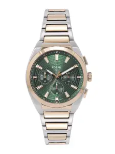 Fossil Men Everett Two Tone Patterned Dial Chronograph Analogue Watch FS6106I